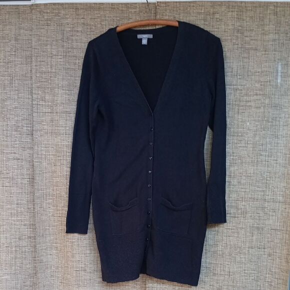 Apt. 9 Long Classic Black Knit Cardigan Sweater - Picture 1 of 4